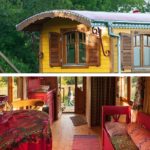 C'est très glamping : roulotte tzigane. Hébergement insolite pour des séjours en famille ou entre amis.